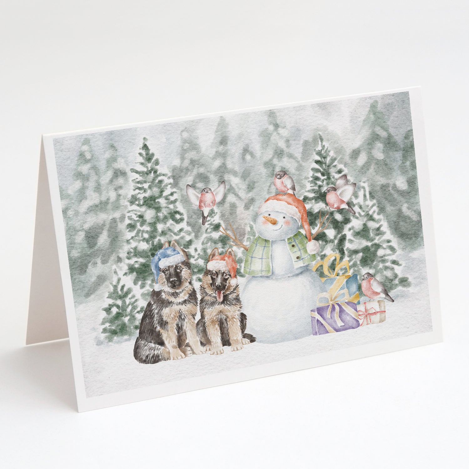 Buy this German Shepherd Puppy Duo with Christmas Presents Greeting Cards and Envelopes Pack of 8