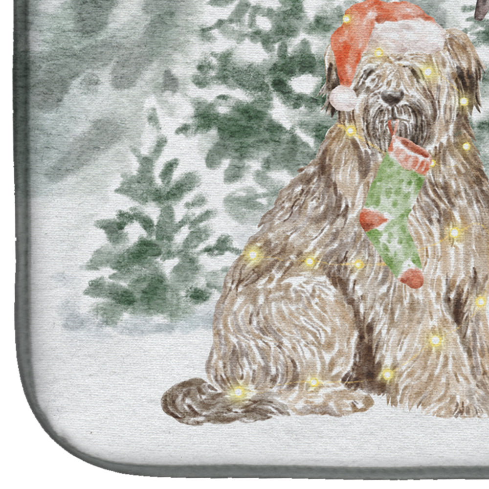 Briard with Christmas Presents Dish Drying Mat  the-store.com.