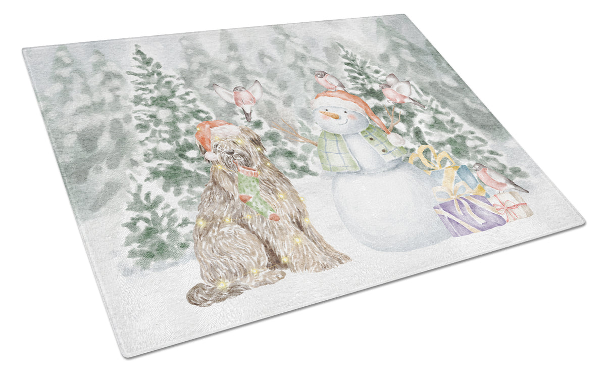 Buy this Briard with Christmas Presents Glass Cutting Board Large