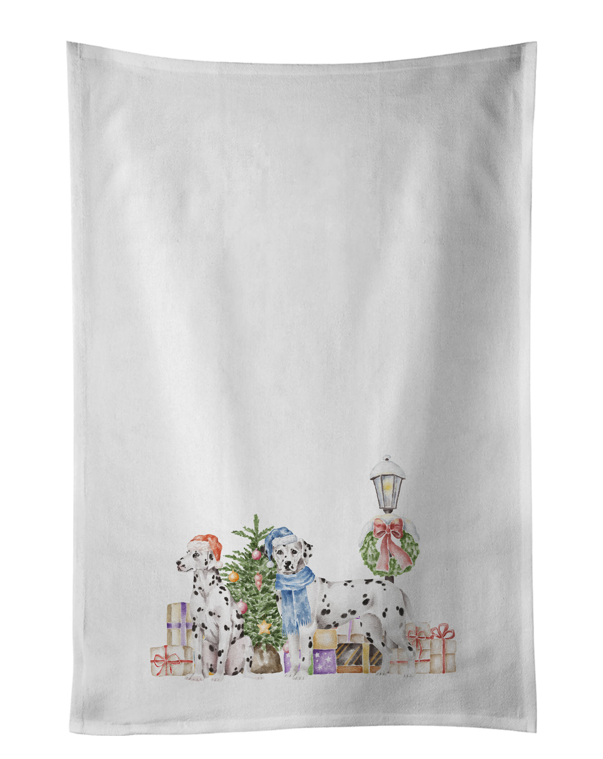 Buy this Dalmatian Adult Duo with Christmas Wonderland White Kitchen Towel Set of 2