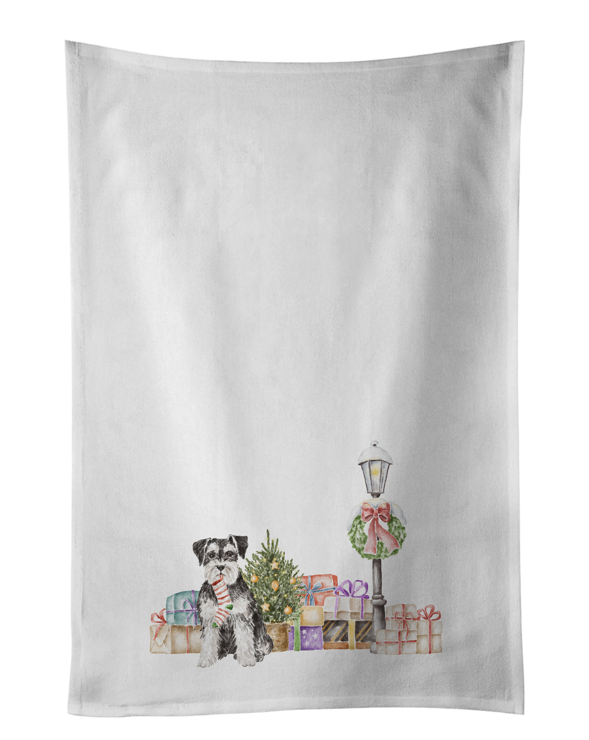 Buy this Schnauzer Black and Silver White Kitchen Towel Set of 2