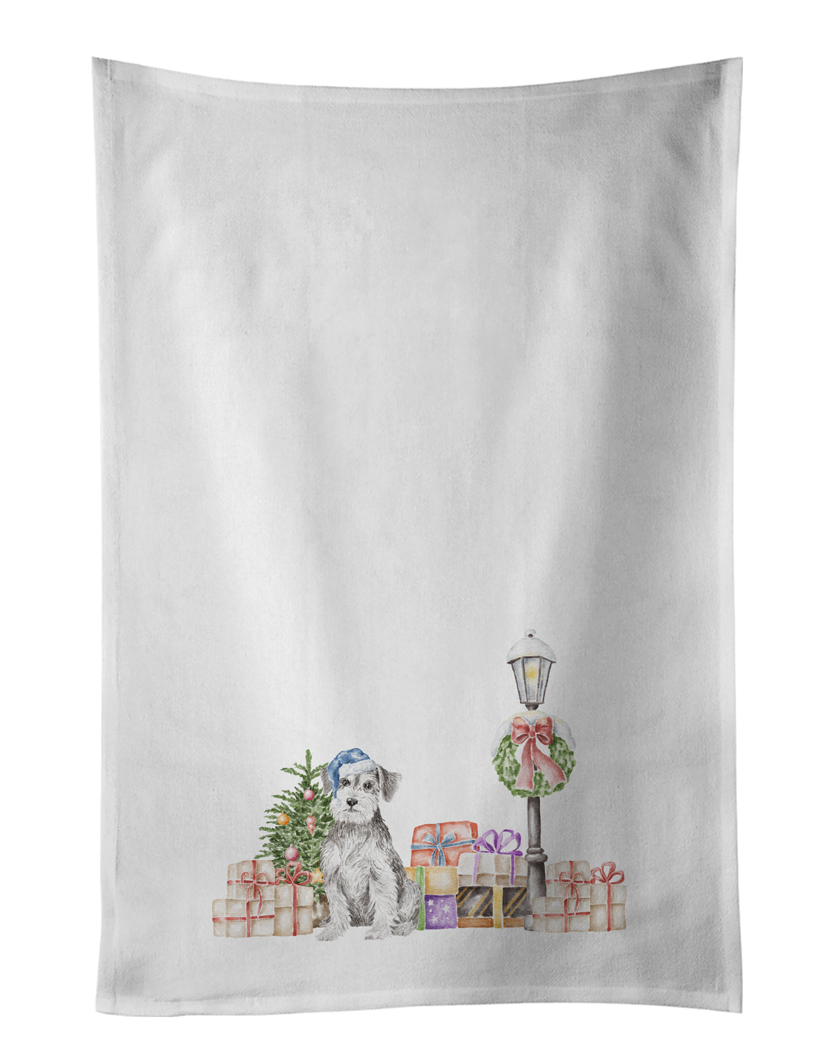 Buy this Schnauzer Salt and Pepper White Kitchen Towel Set of 2