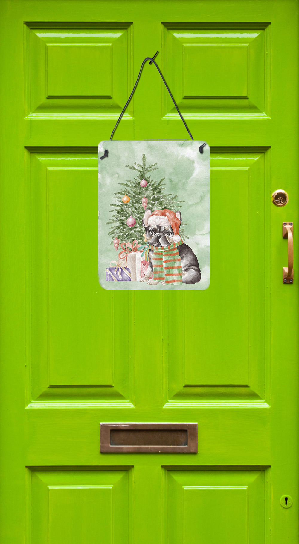 Christmas French Bulldog Black #2 Wall or Door Hanging Prints - the-store.com