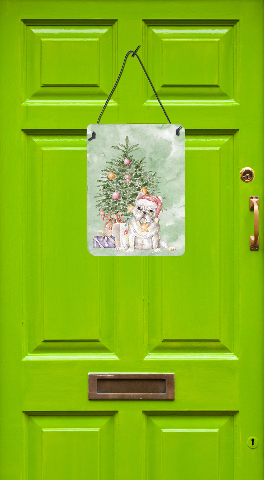 Christmas French Bulldog White Wall or Door Hanging Prints - the-store.com