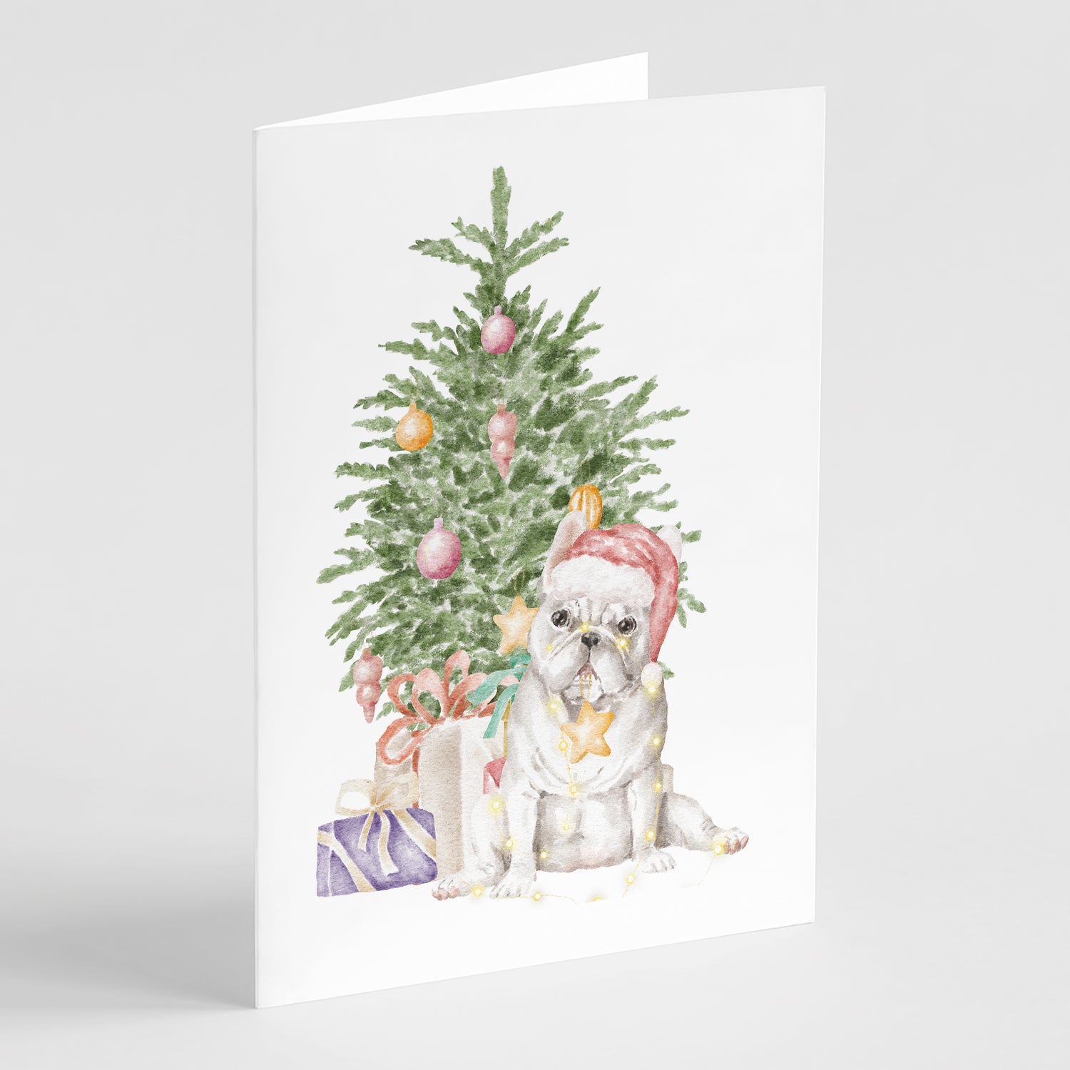 Buy this Christmas French Bulldog White Greeting Cards and Envelopes Pack of 8