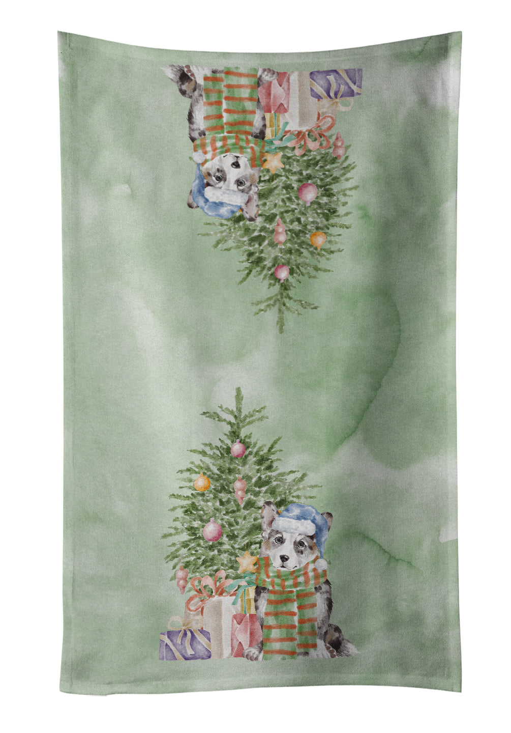 Buy this Christmas Cardigan Corgi Blue Merle Kitchen Towel