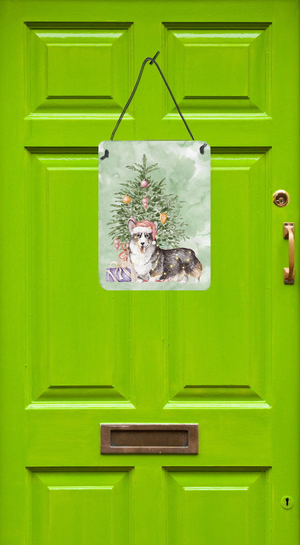 Christmas Pembroke Corgi Tricolor Wall or Door Hanging Prints - the-store.com