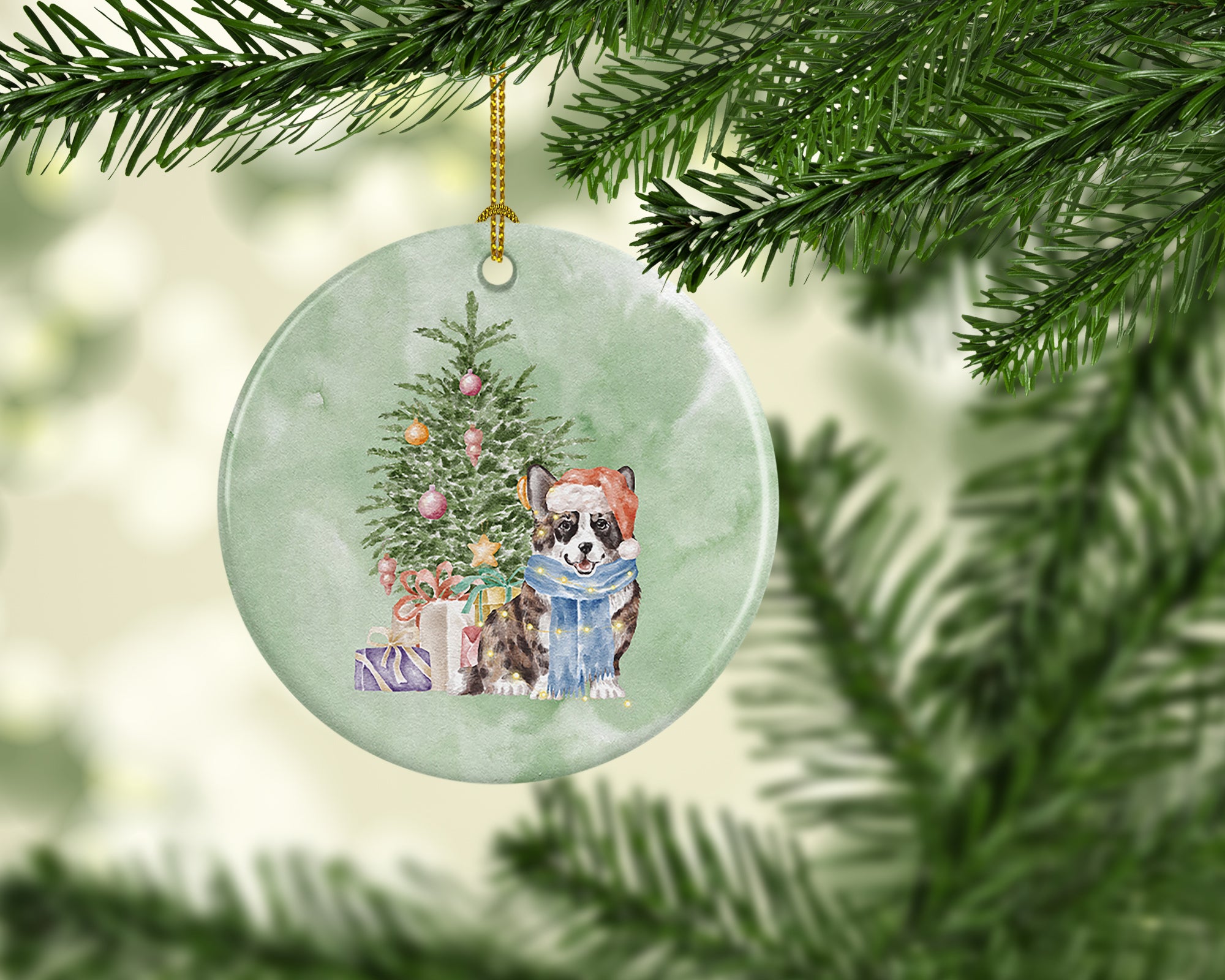 Buy this Christmas Cardigan Corgi Ceramic Ornament