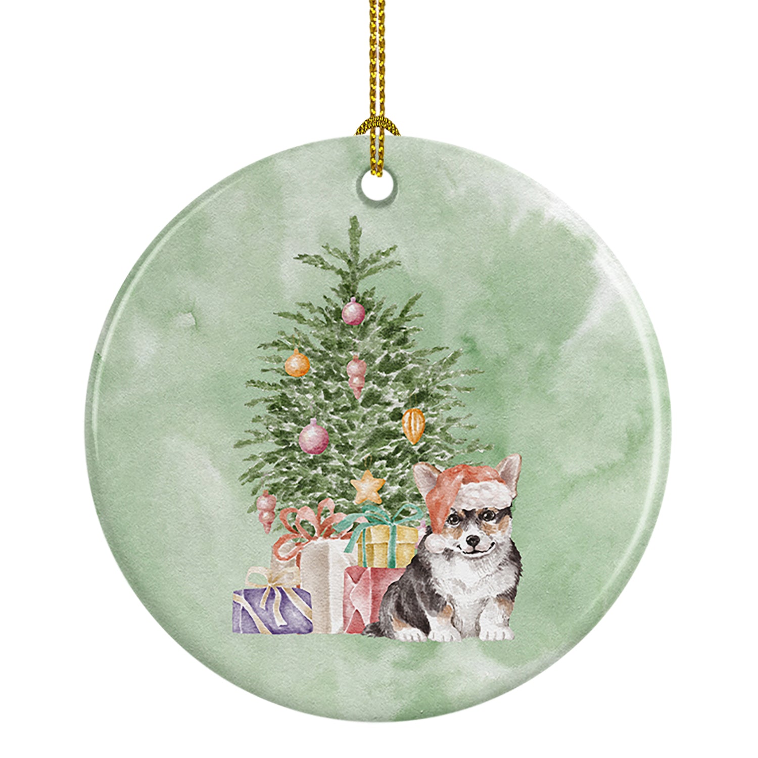 Buy this Christmas Corgi Puppy Ceramic Ornament