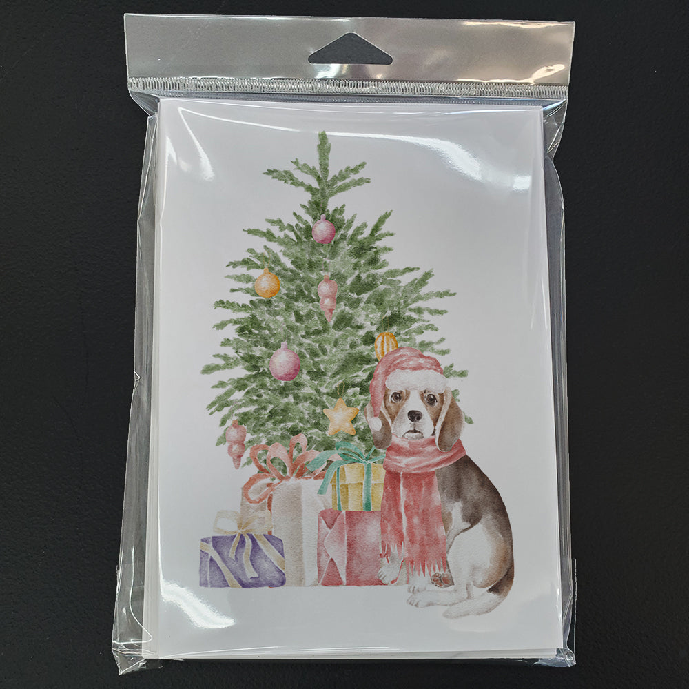 Christmas Beagle Puppy Greeting Cards and Envelopes Pack of 8 - the-store.com