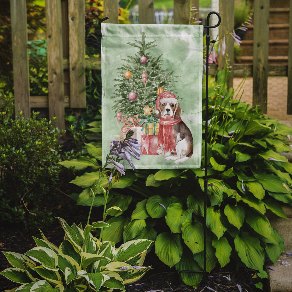 Christmas Beagle Puppy Flag Garden Size