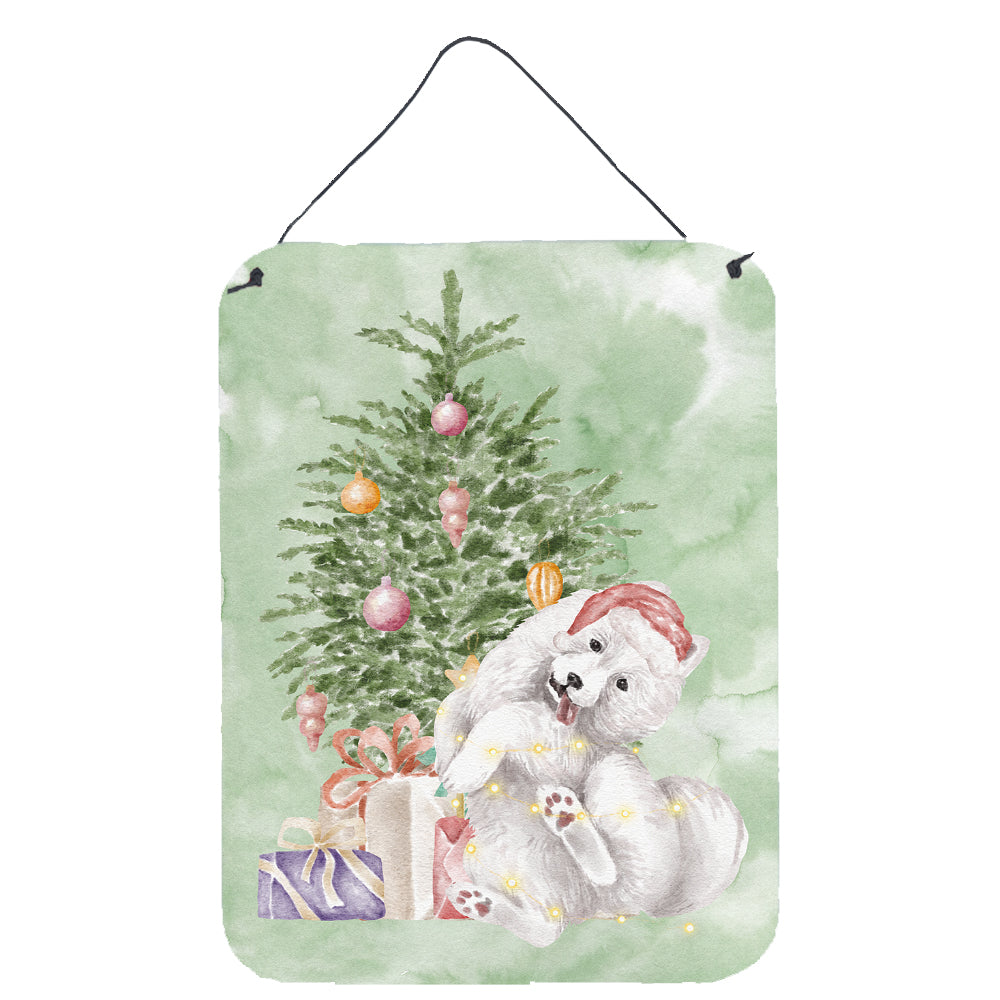 Buy this Christmas Samoyed Caught Up Wall or Door Hanging Prints
