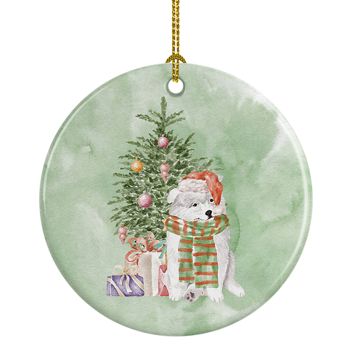 Buy this Christmas Samoyed Ceramic Ornament