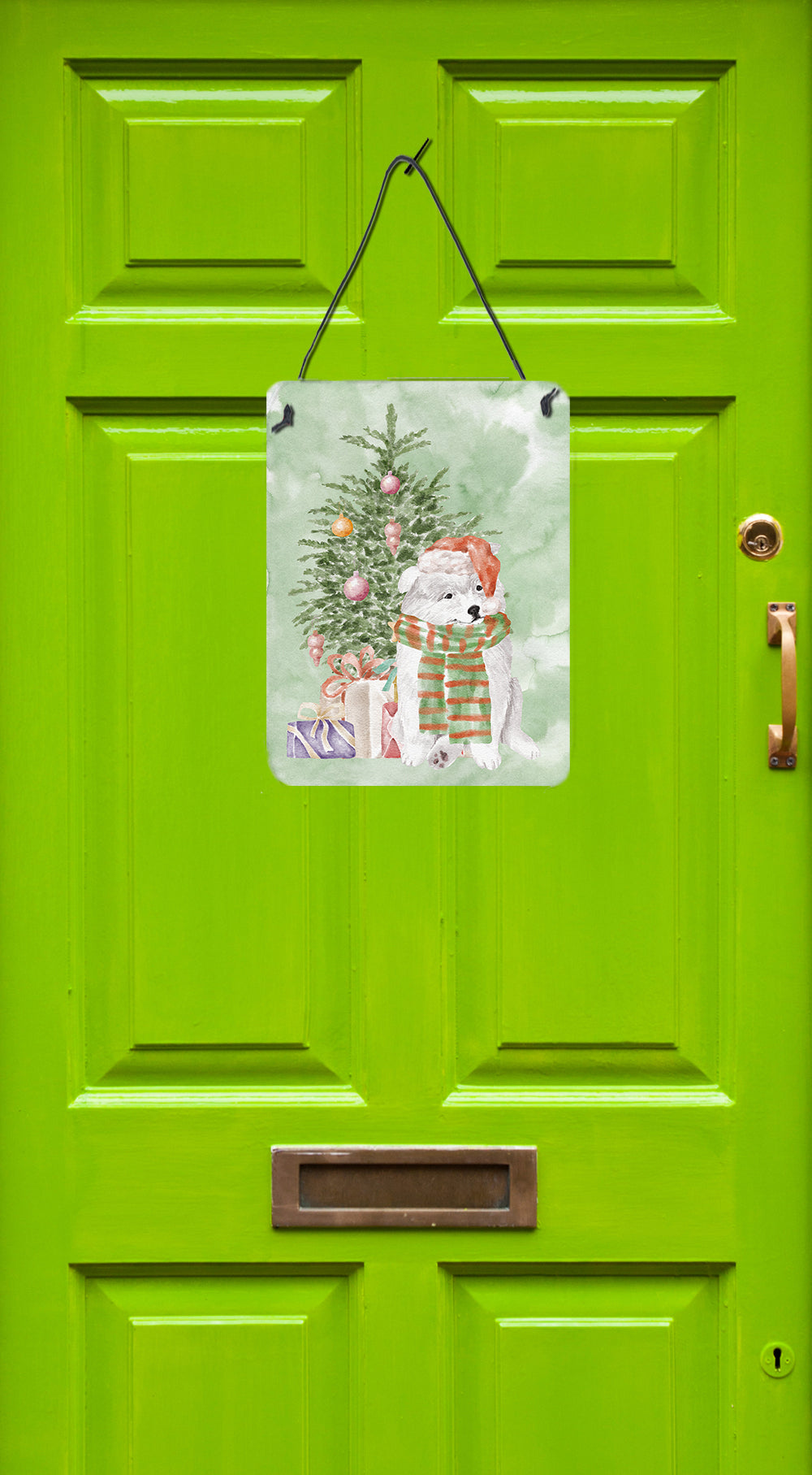 Christmas Samoyed Wall or Door Hanging Prints - the-store.com