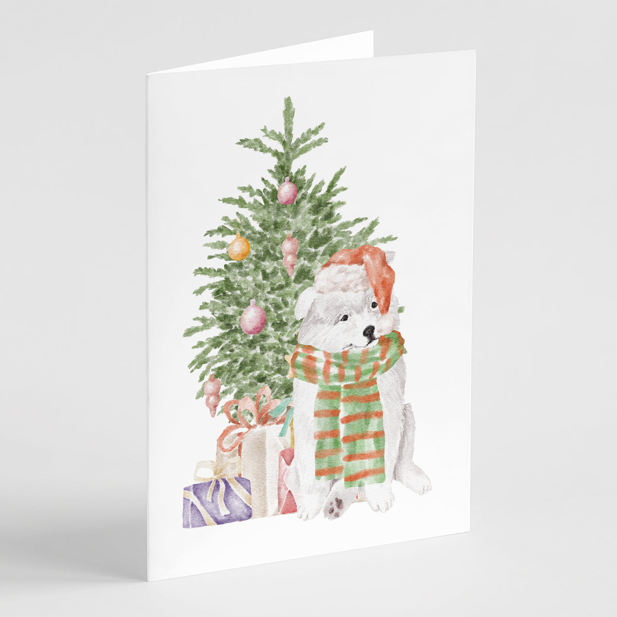 Buy this Christmas Samoyed Greeting Cards and Envelopes Pack of 8