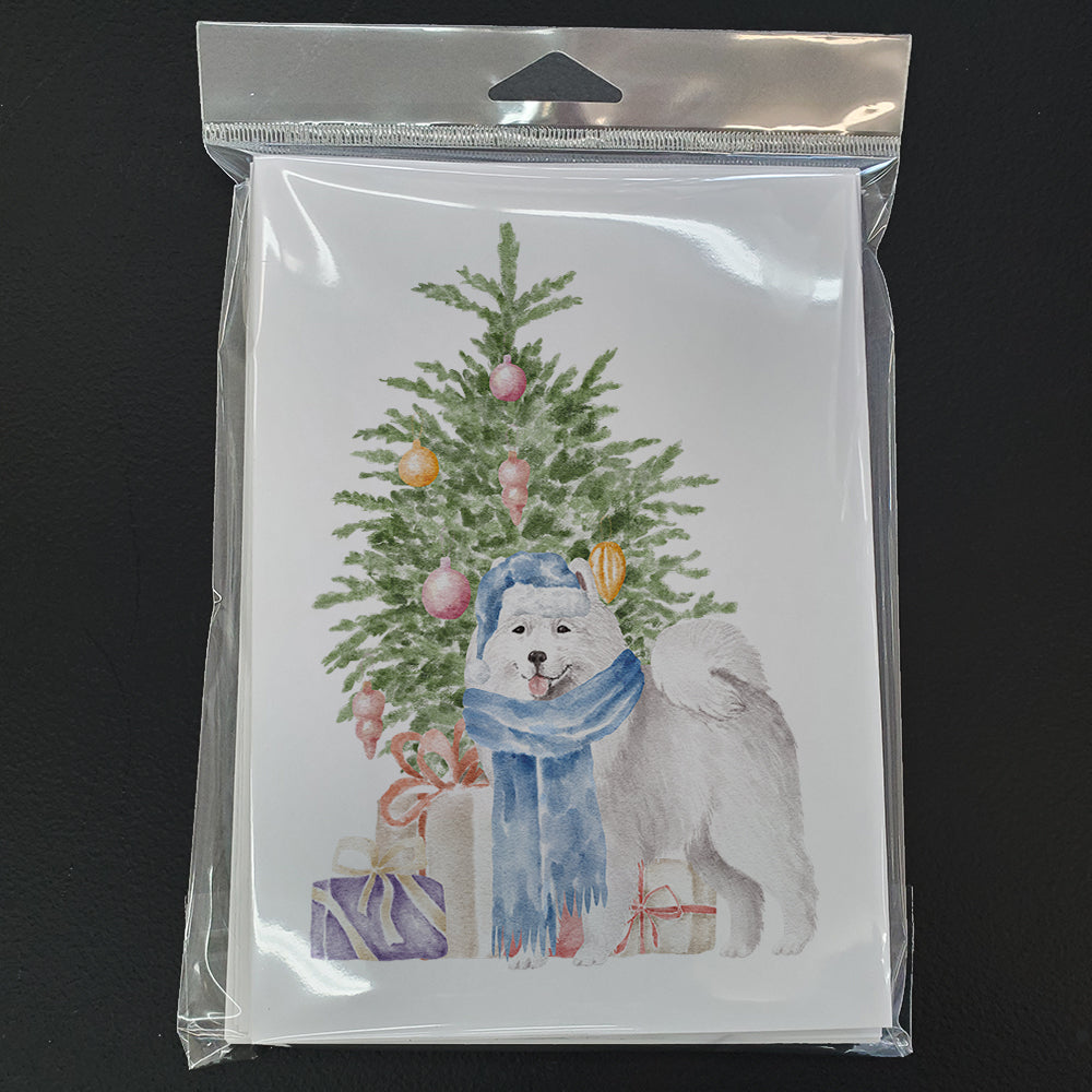 Christmas Samoyed #2 Greeting Cards and Envelopes Pack of 8 - the-store.com
