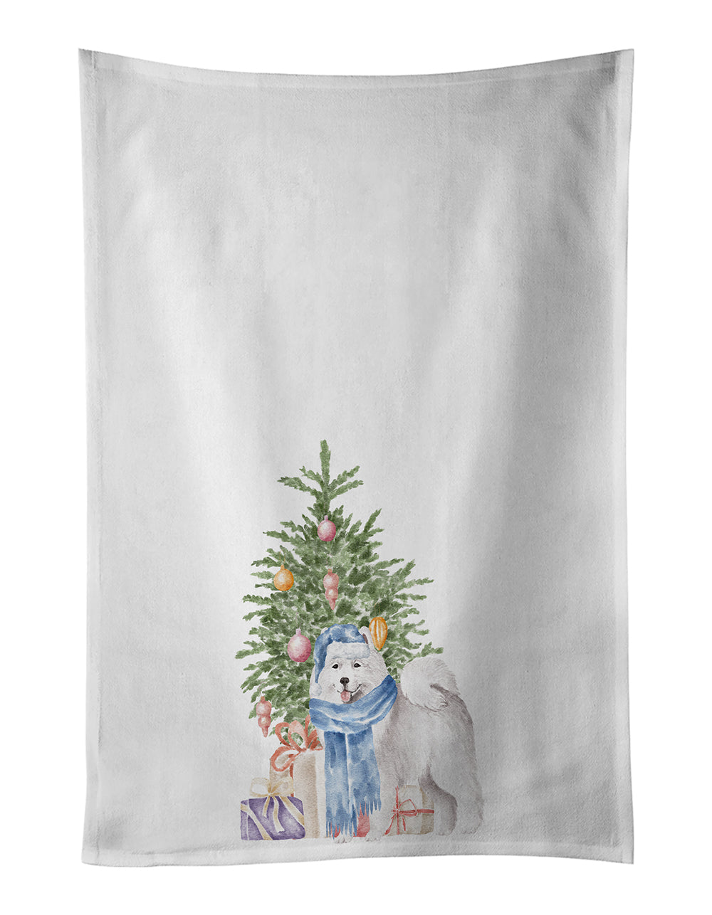 Buy this Samoyed #2 Christmas Presents and Tree White Kitchen Towel Set of 2