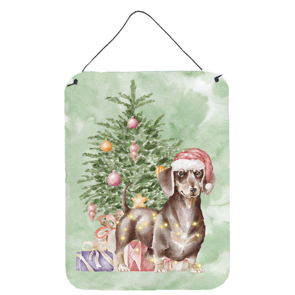 Buy this Christmas Dachshund Chocolate Tan Wall or Door Hanging Prints