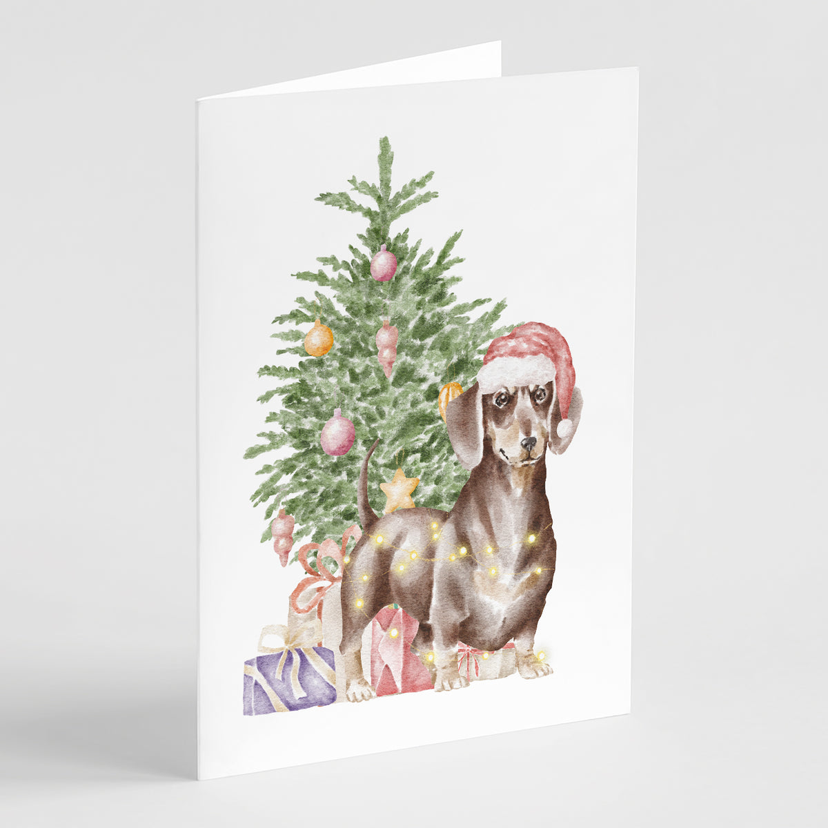 Buy this Christmas Dachshund Chocolate Tan Greeting Cards and Envelopes Pack of 8