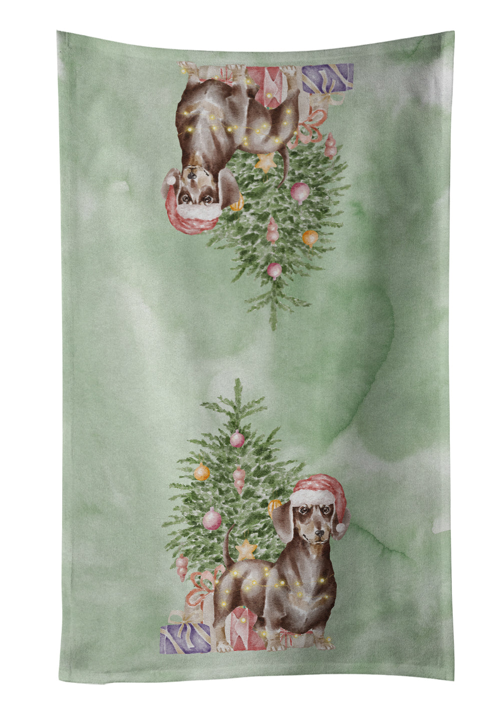 Buy this Christmas Dachshund Chocolate Tan Kitchen Towel
