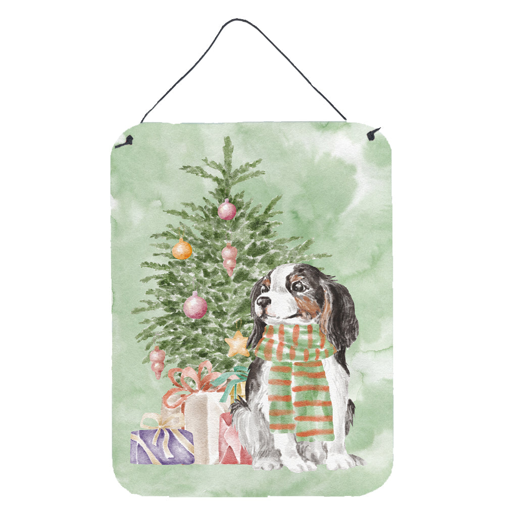 Buy this Christmas Cavalier Spaniel Tricolor Wall or Door Hanging Prints