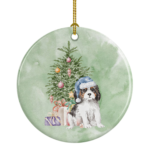 Buy this Christmas Cavalier Spaniel Tricolor Puppy Ceramic Ornament
