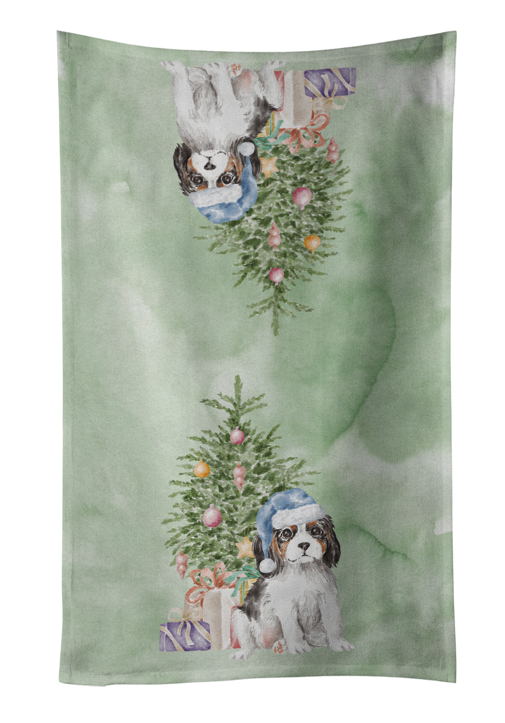 Buy this Christmas Cavalier Spaniel Tricolor Puppy Kitchen Towel