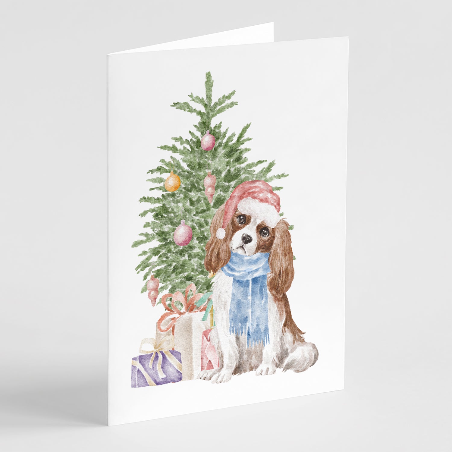 Buy this Christmas Cavalier Spaniel Bleheim Greeting Cards and Envelopes Pack of 8