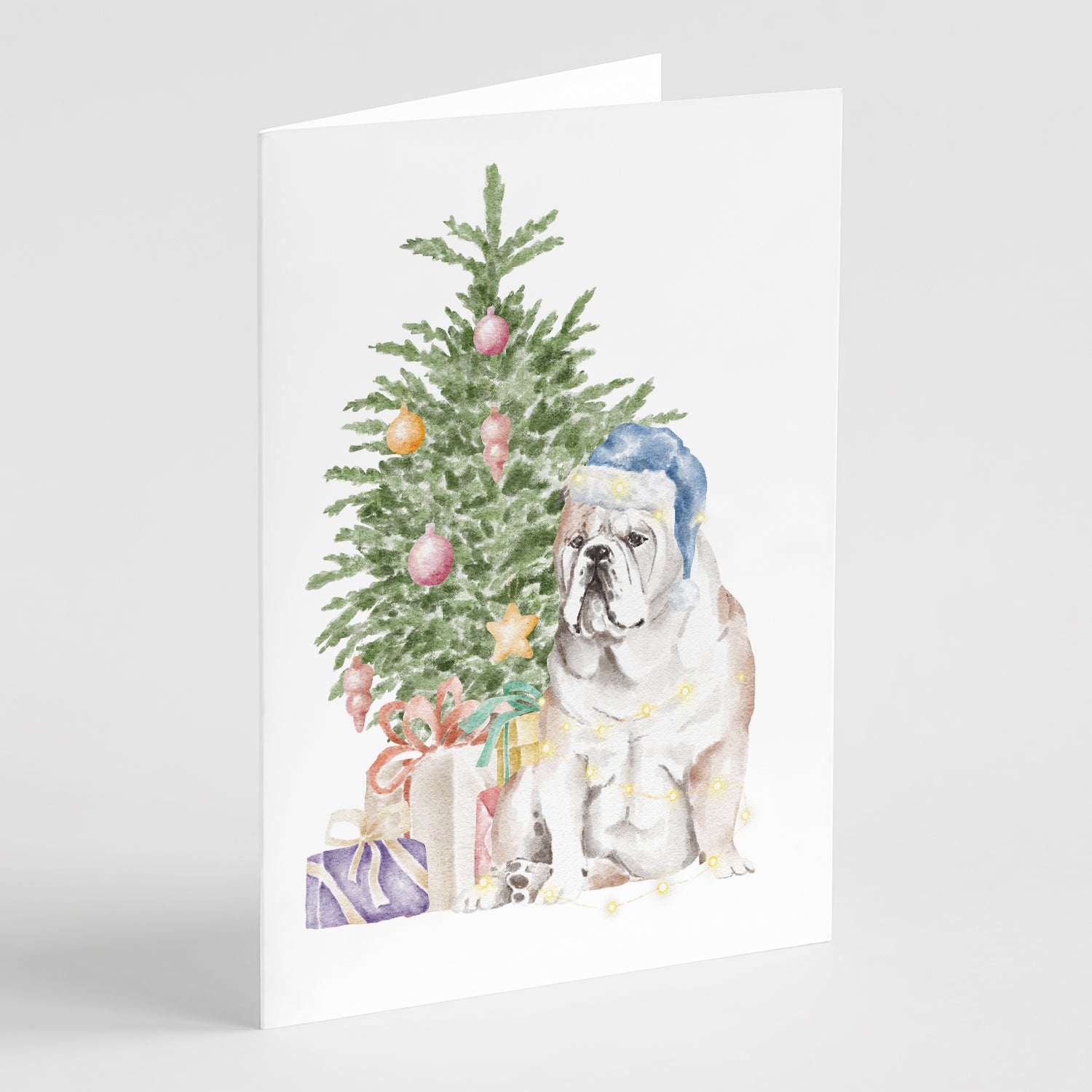 Buy this Christmas English Bulldog Greeting Cards and Envelopes Pack of 8