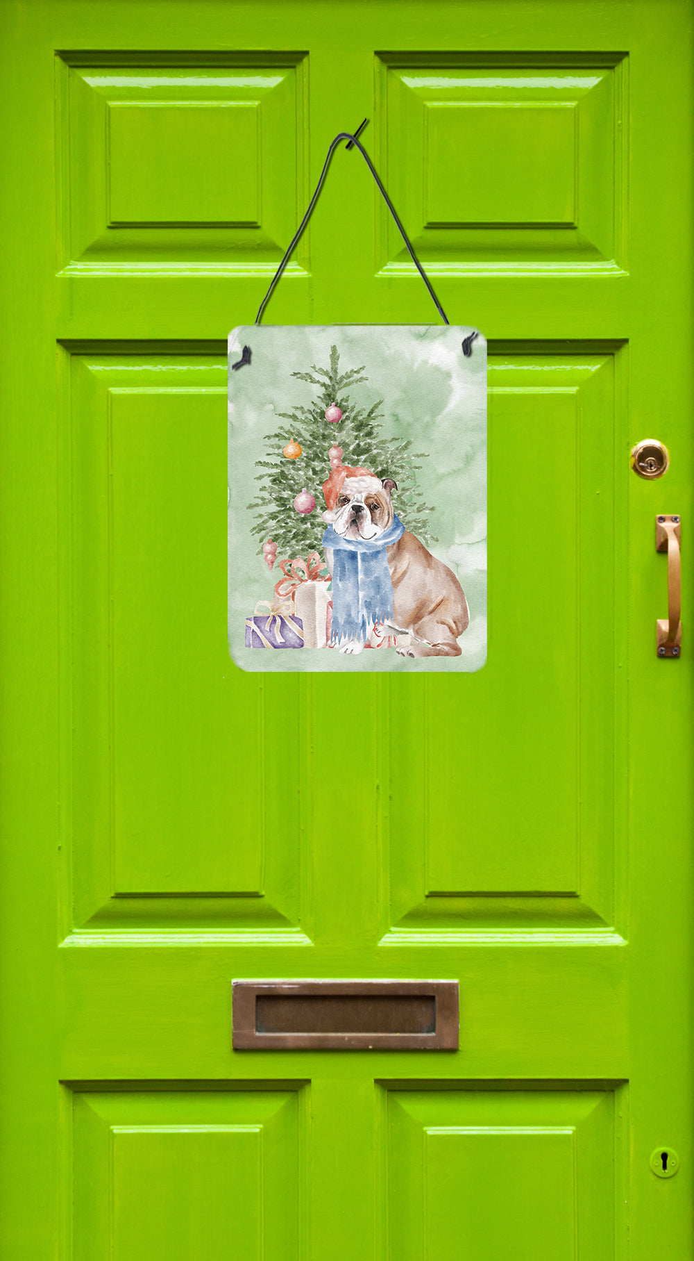 Christmas English Bulldog #2 Wall or Door Hanging Prints - the-store.com