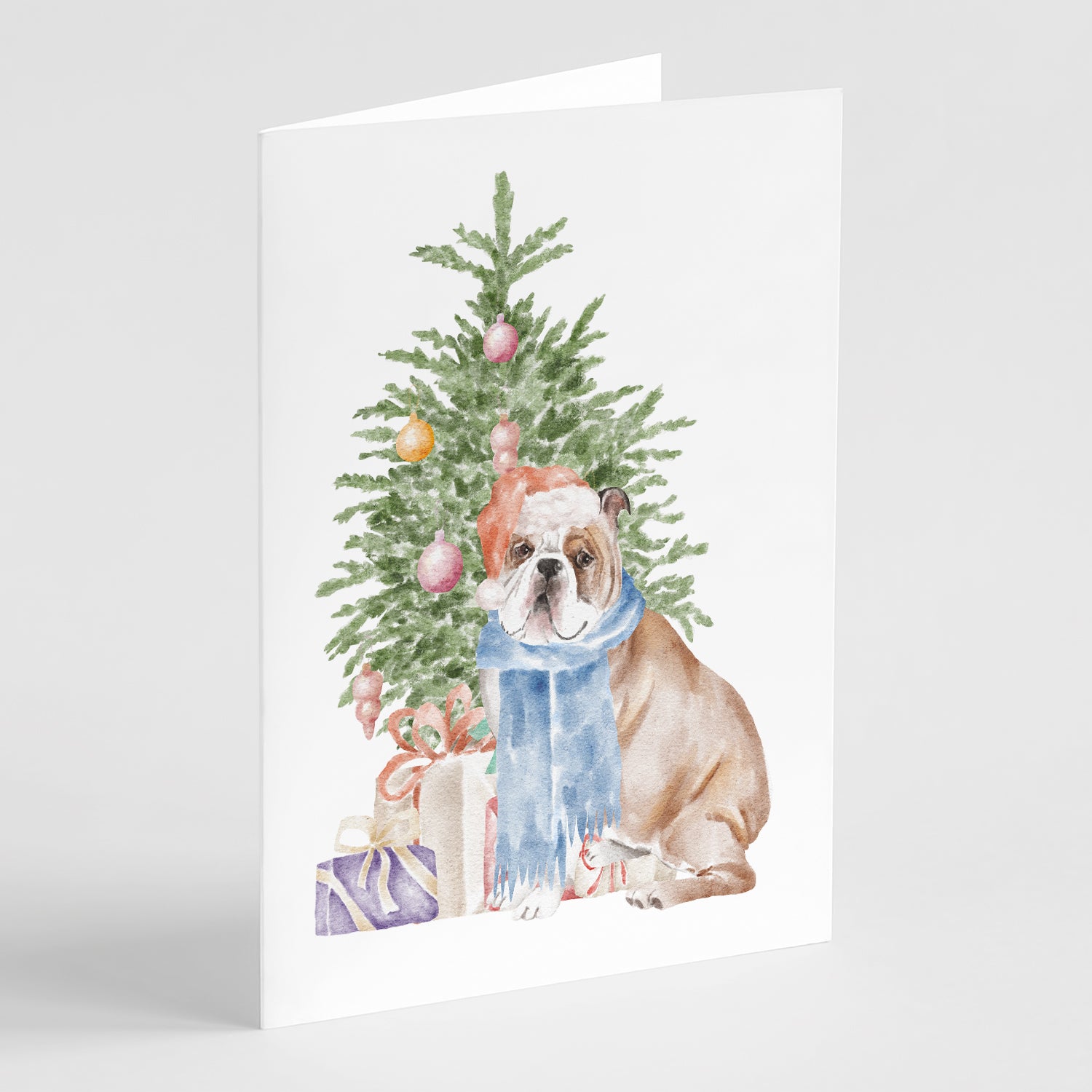 Buy this Christmas English Bulldog #2 Greeting Cards and Envelopes Pack of 8