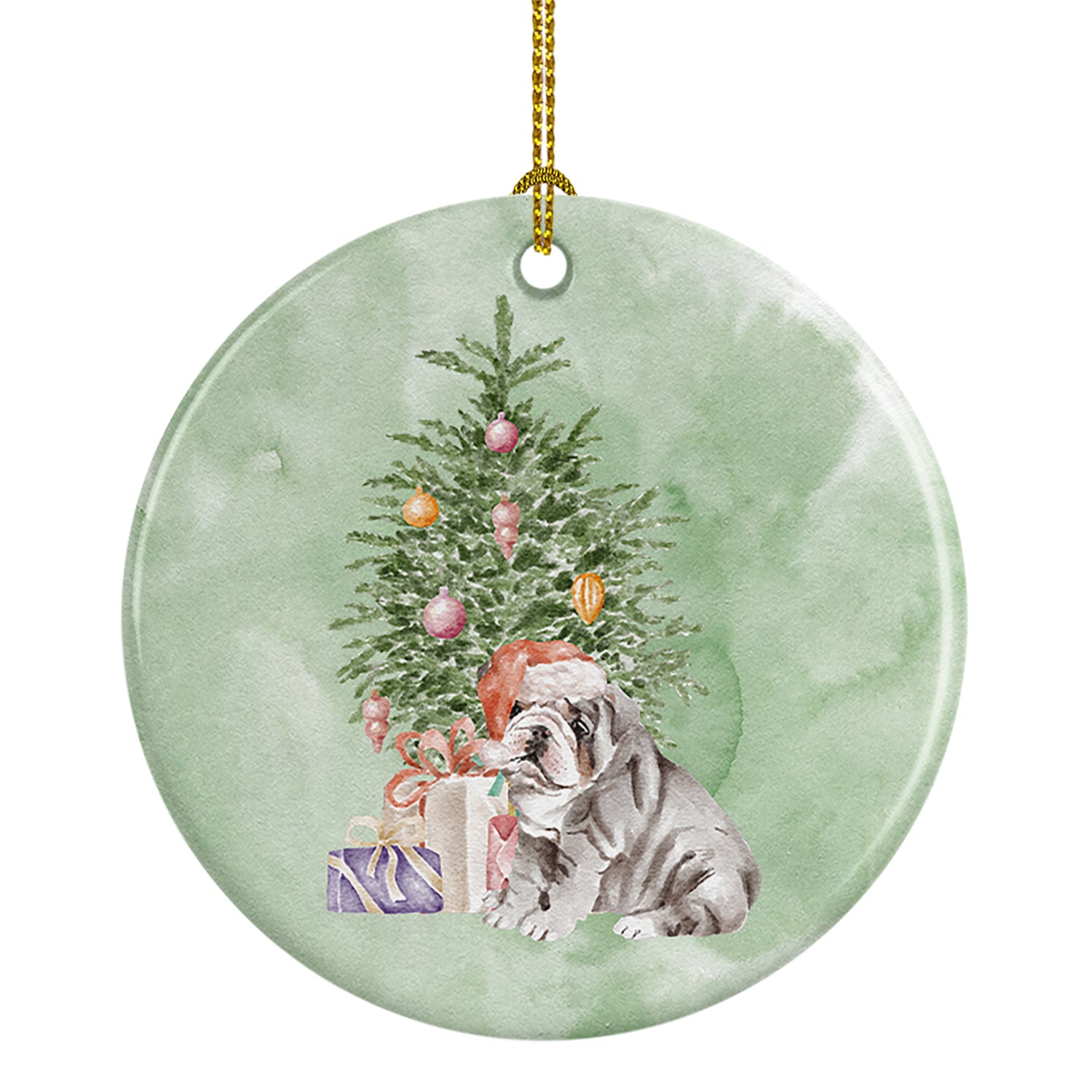 Buy this Christmas English Bulldog Puppy #2 Ceramic Ornament