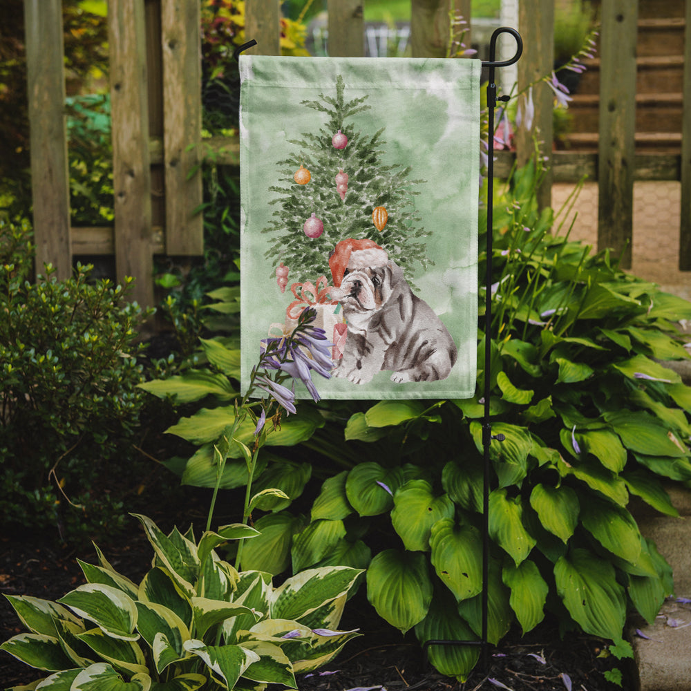 Christmas English Bulldog Puppy #2 Flag Garden Size