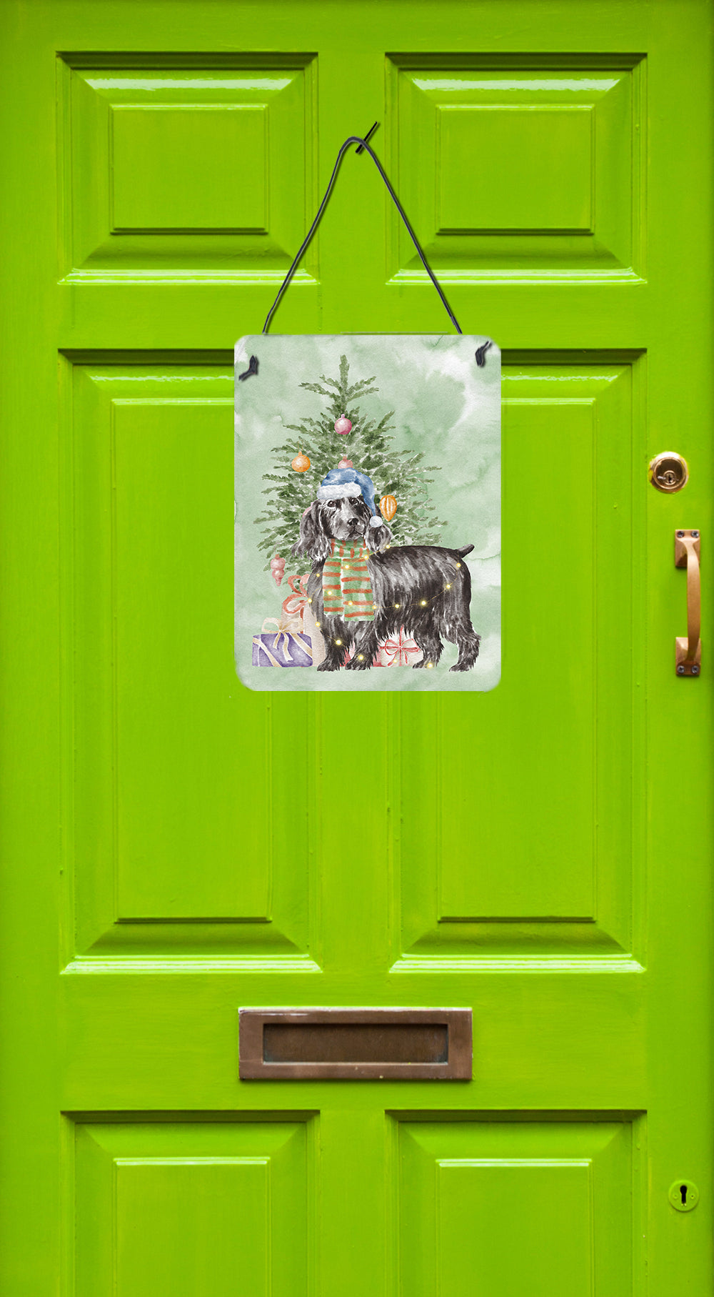 Christmas English Cocker Spaniel Black Wall or Door Hanging Prints - the-store.com
