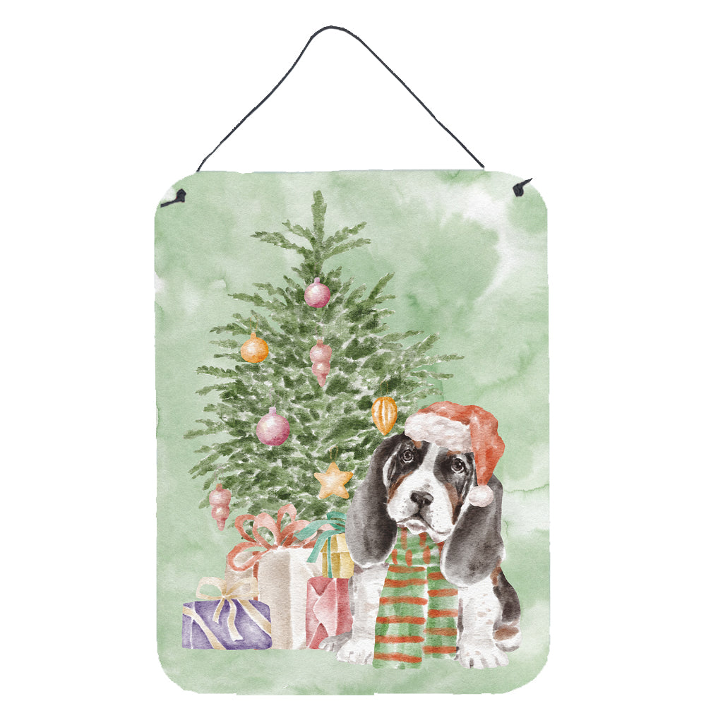 Buy this Christmas Basset Hound Puppy Wall or Door Hanging Prints