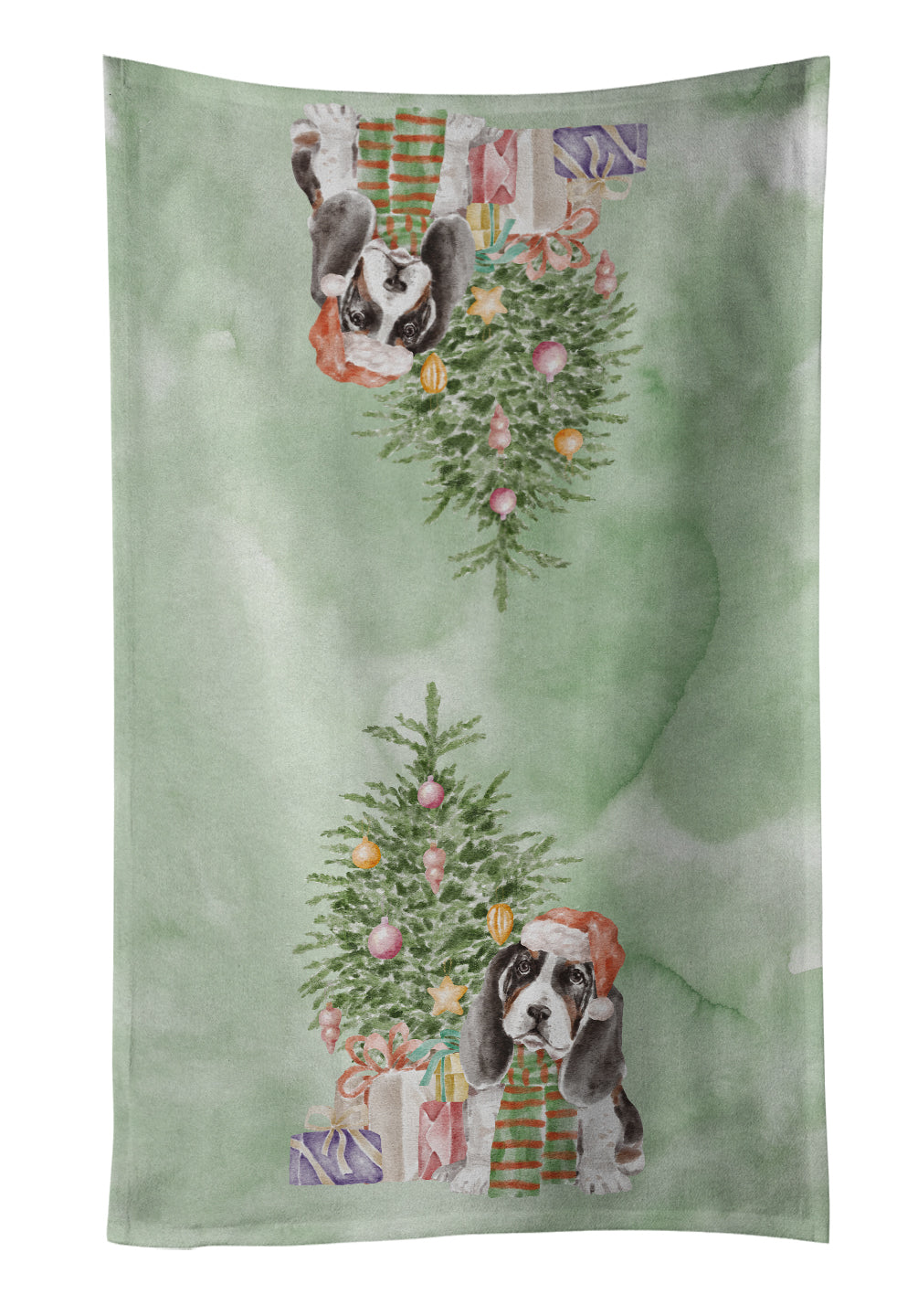 Buy this Christmas Basset Hound Puppy Kitchen Towel