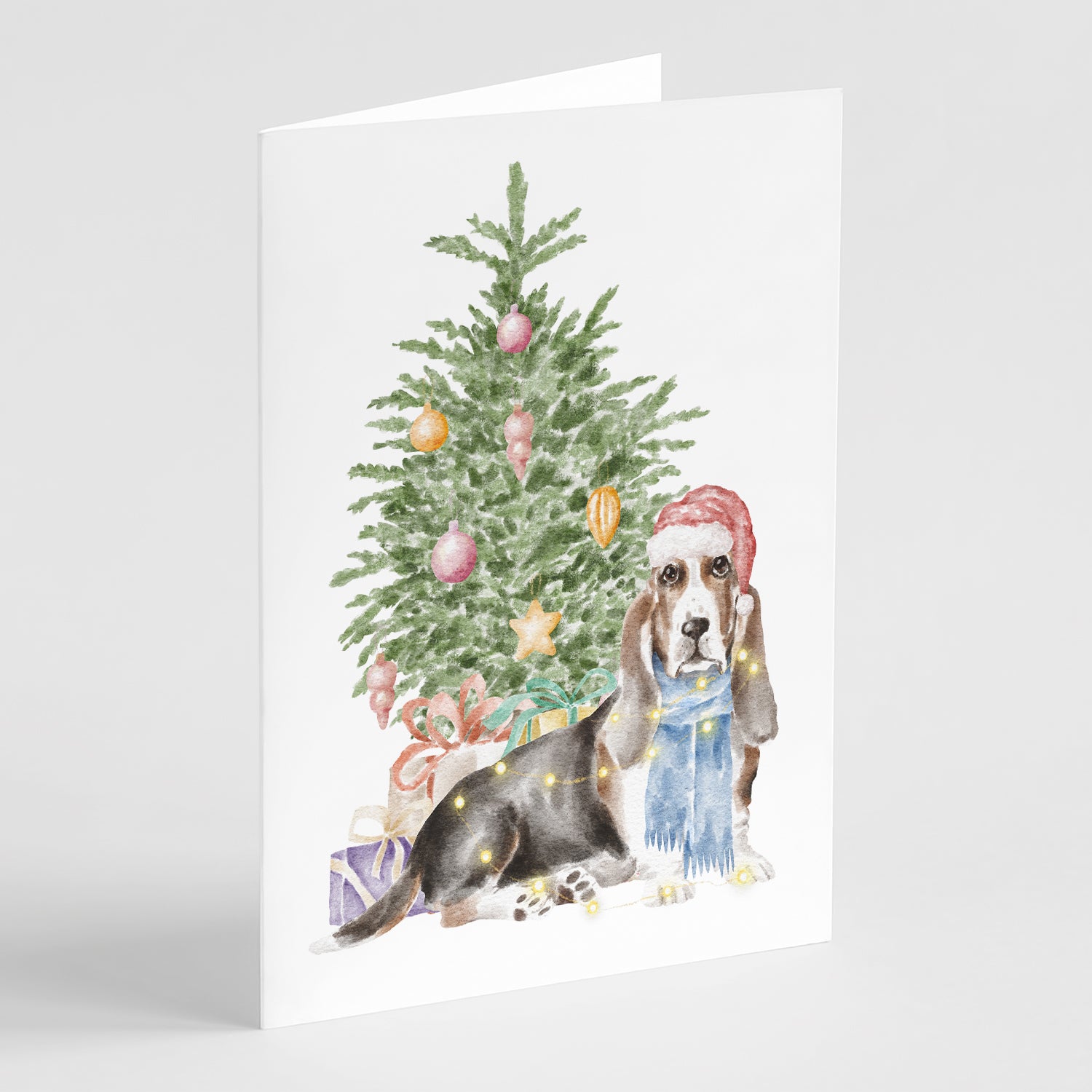 Buy this Christmas Basset Hound  Greeting Cards and Envelopes Pack of 8