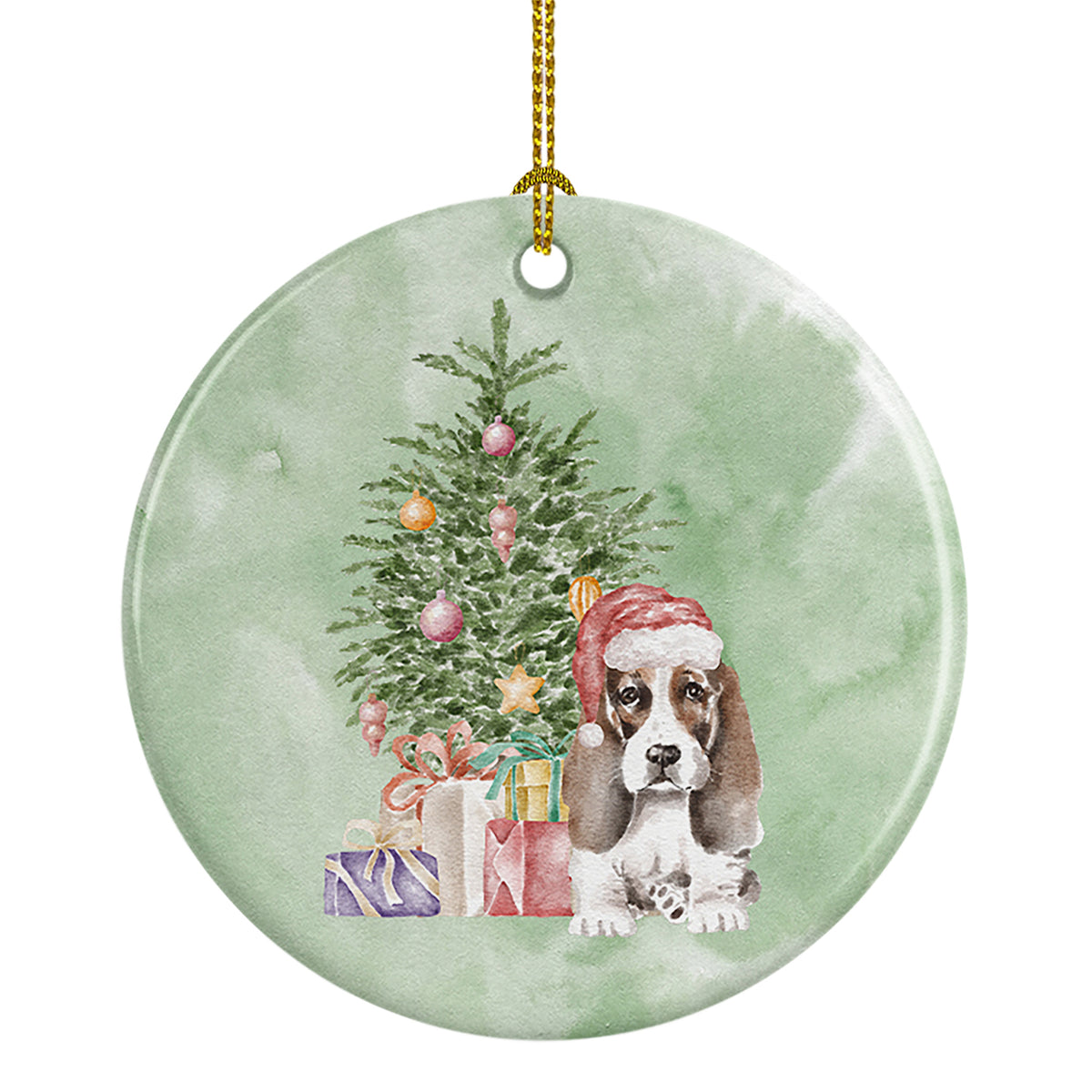 Buy this Christmas Basset Hound Puppy #2 Ceramic Ornament