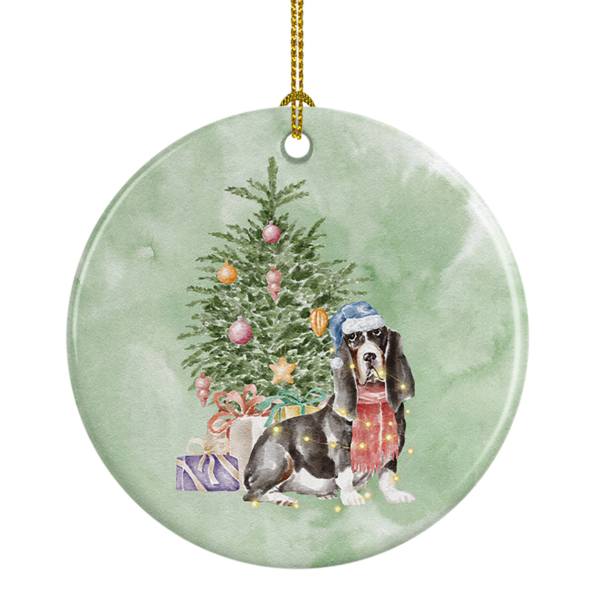 Buy this Christmas Basset Hound  #2 Ceramic Ornament