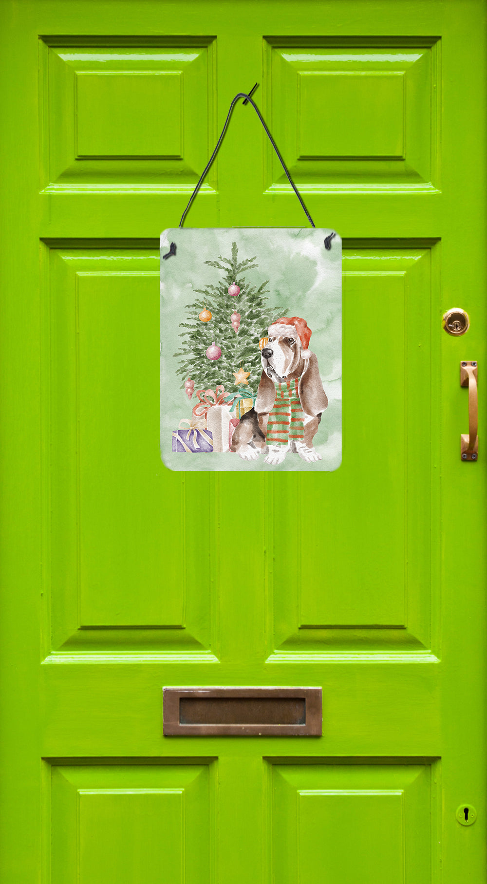 Christmas Basset Hound  #3 Wall or Door Hanging Prints - the-store.com