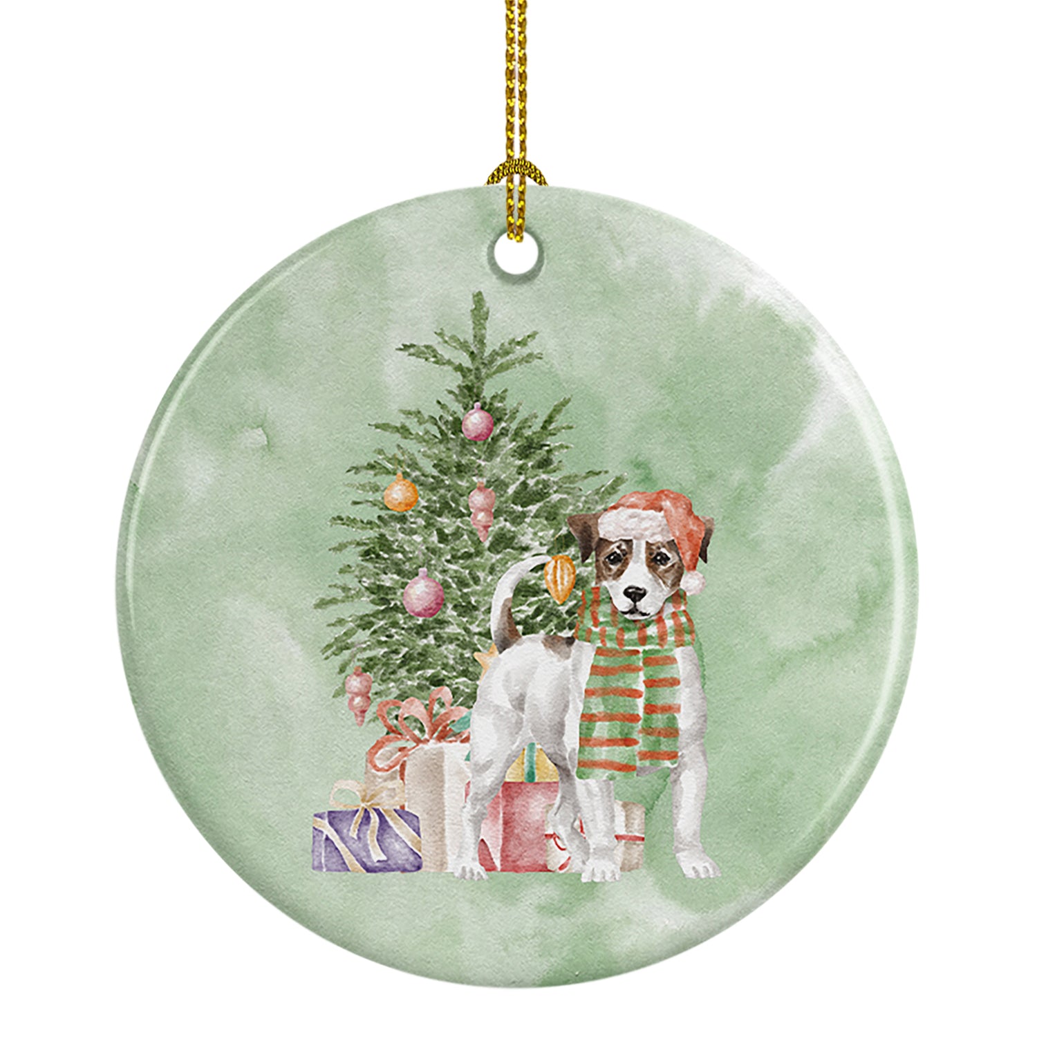 Buy this Christmas Jack Russell Terrier Smooth Ceramic Ornament