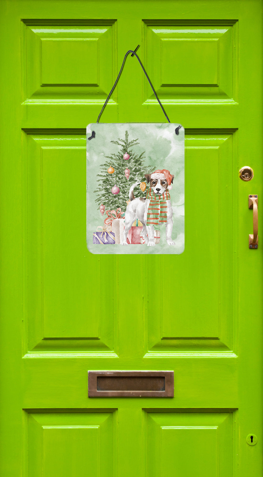 Christmas Jack Russell Terrier Smooth Wall or Door Hanging Prints - the-store.com