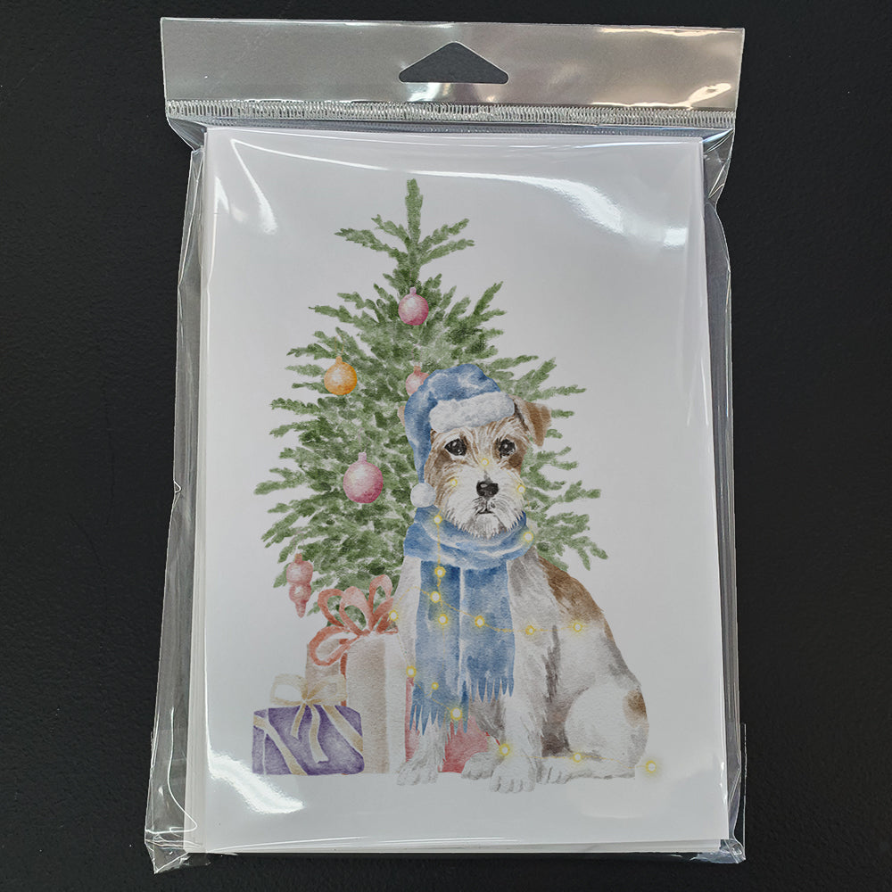 Christmas Jack Russell Terrier Wire Greeting Cards and Envelopes Pack of 8 - the-store.com
