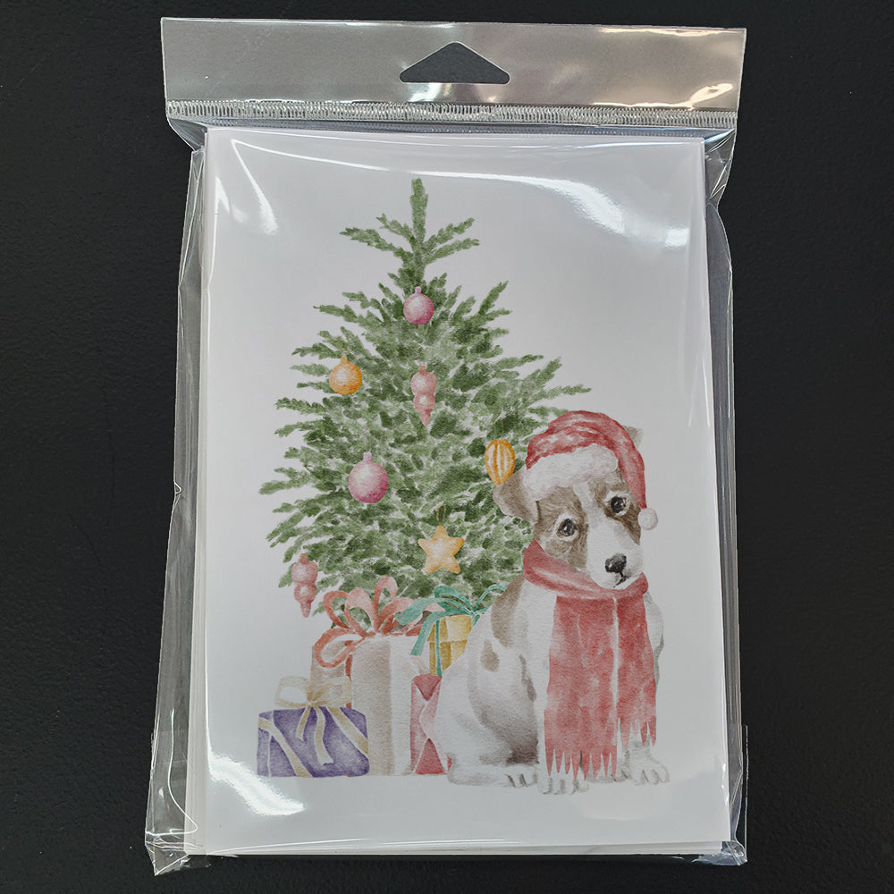 Christmas Jack Russell Terrier Smooth Puppy Greeting Cards and Envelopes Pack of 8 - the-store.com
