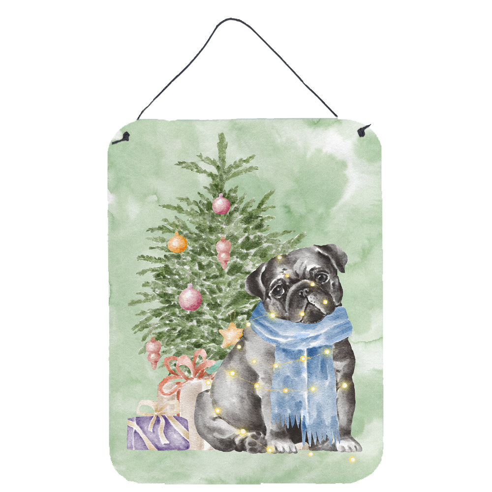 Buy this Christmas Black Pug Wall or Door Hanging Prints