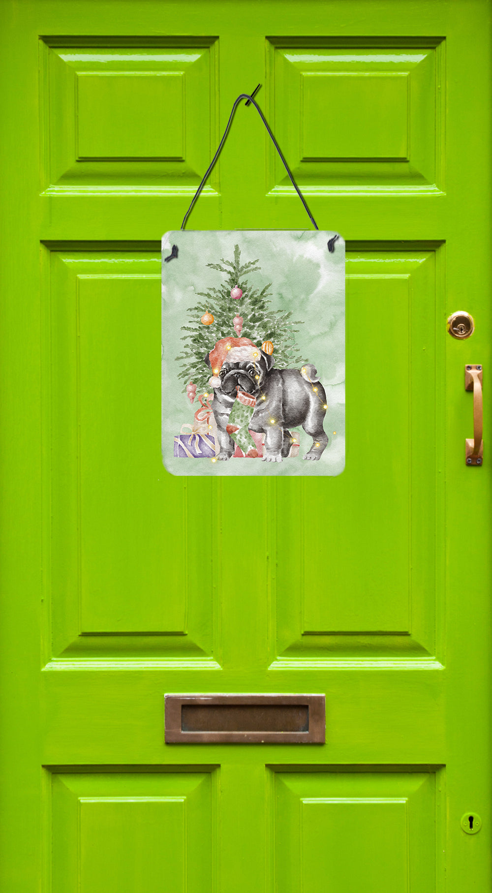 Christmas Black Pug #2 Wall or Door Hanging Prints - the-store.com