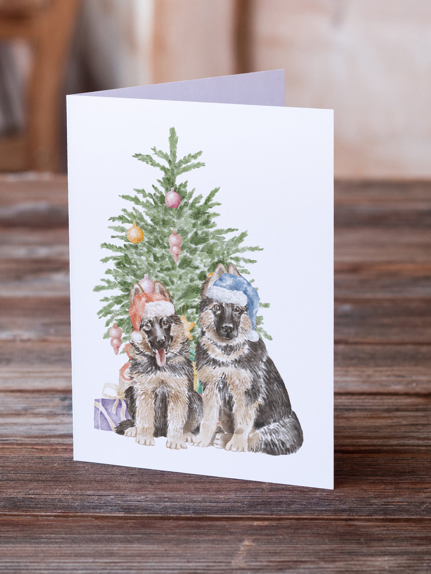 Christmas German Shepherd Momma and Baby Greeting Cards and Envelopes Pack of 8 - the-store.com