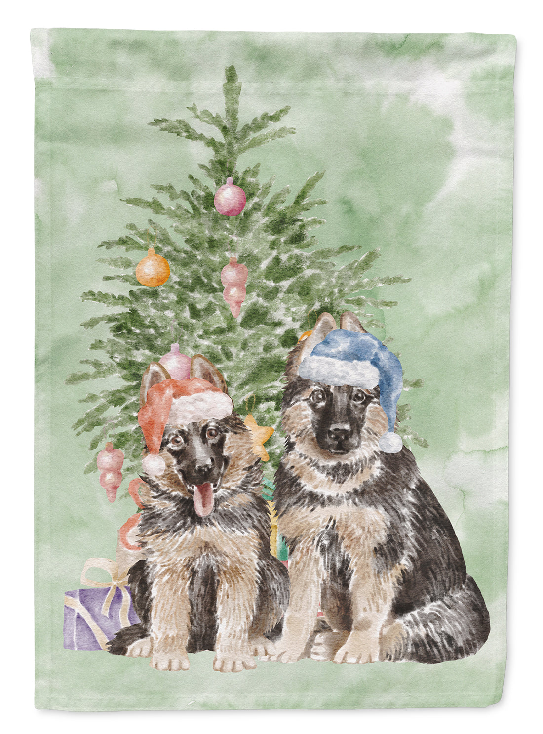 Christmas German Shepherd Momma and Baby Flag Garden Size  the-store.com.
