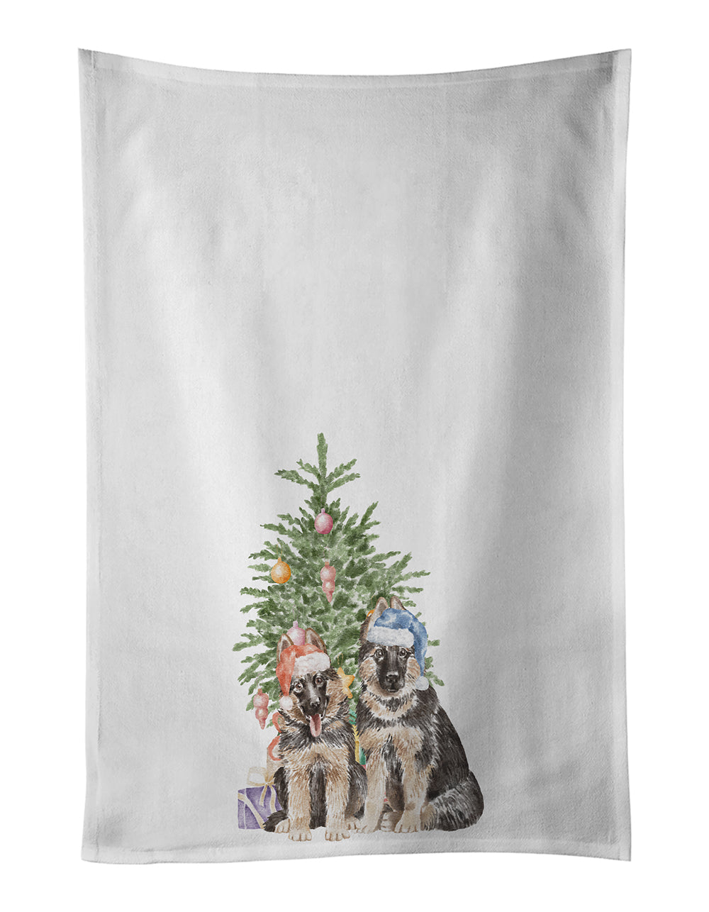 Buy this German Shepherd Momma Baby Christmas Presents and Tree White Kitchen Towel Set of 2