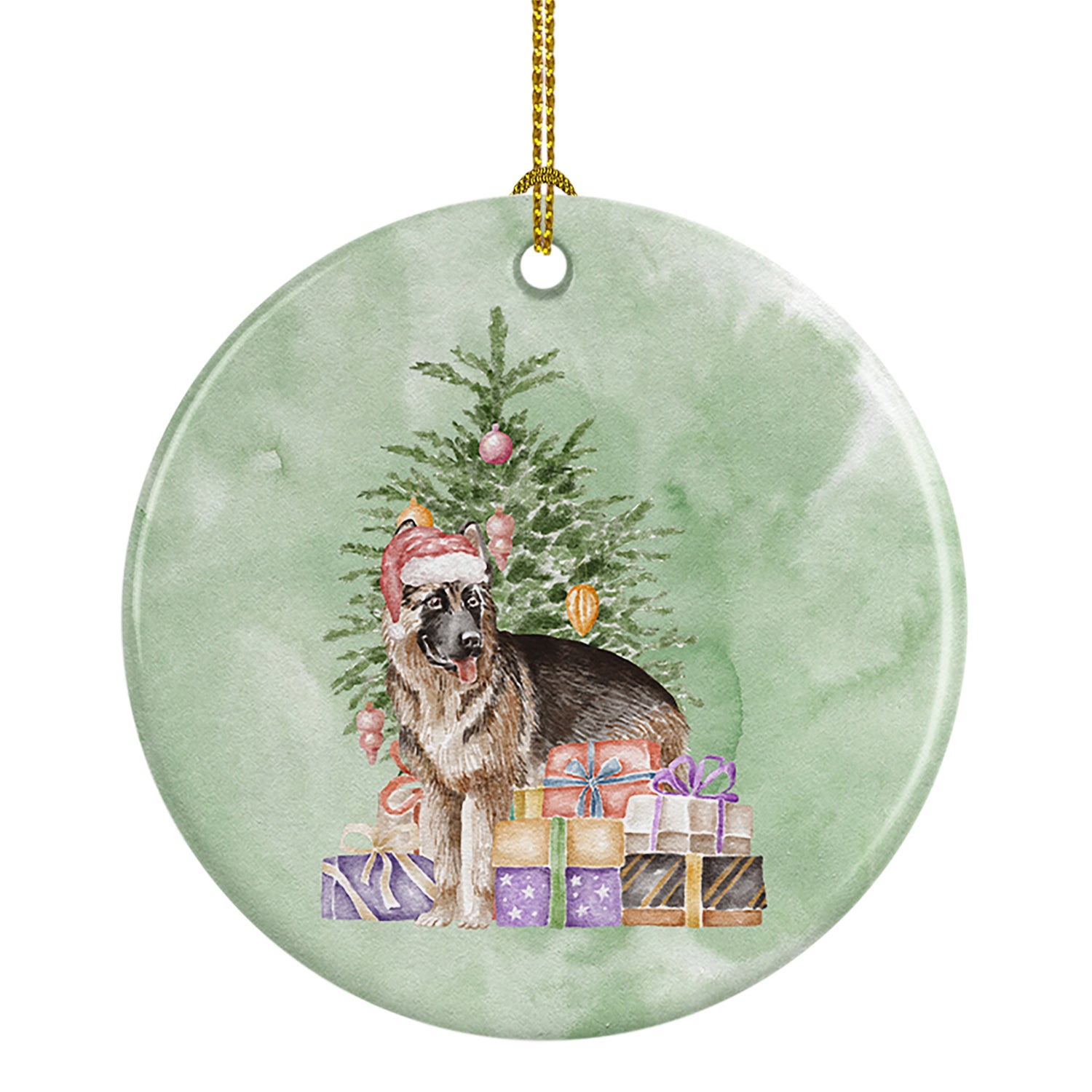 Buy this Christmas German Shepherd Ceramic Ornament